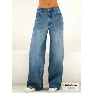 J for Justify Y2K Wide Leg Mid Rise Blue Denim Jeans M